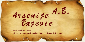 Arsenije Bajević vizit kartica